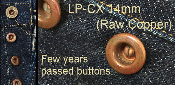 Raw copper buttons