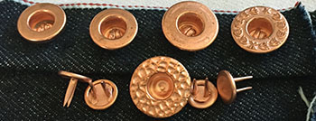 raw copper buttons